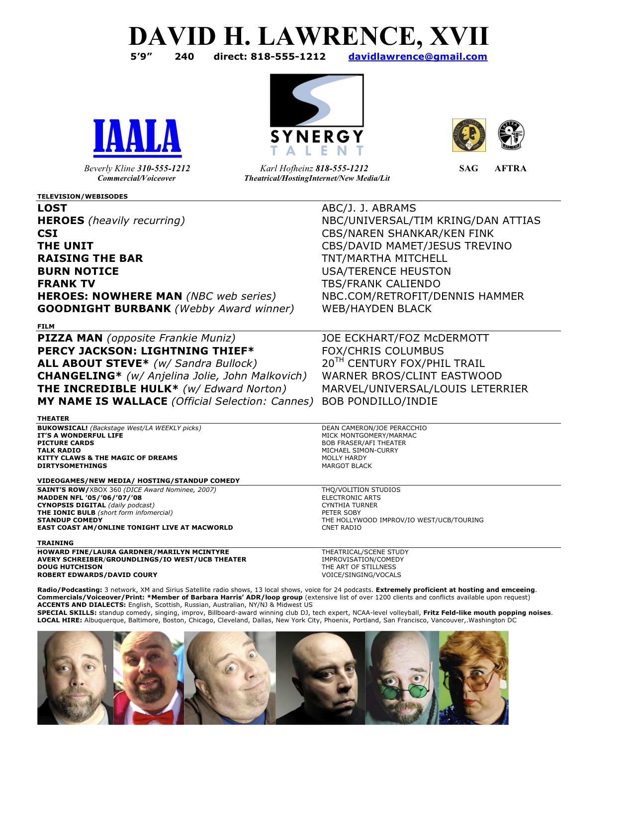 Sample resume theater